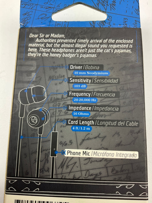 Wicked Audio WI-1851 In-Ear Deuce Earbud Headphones, Blue Ear Buds