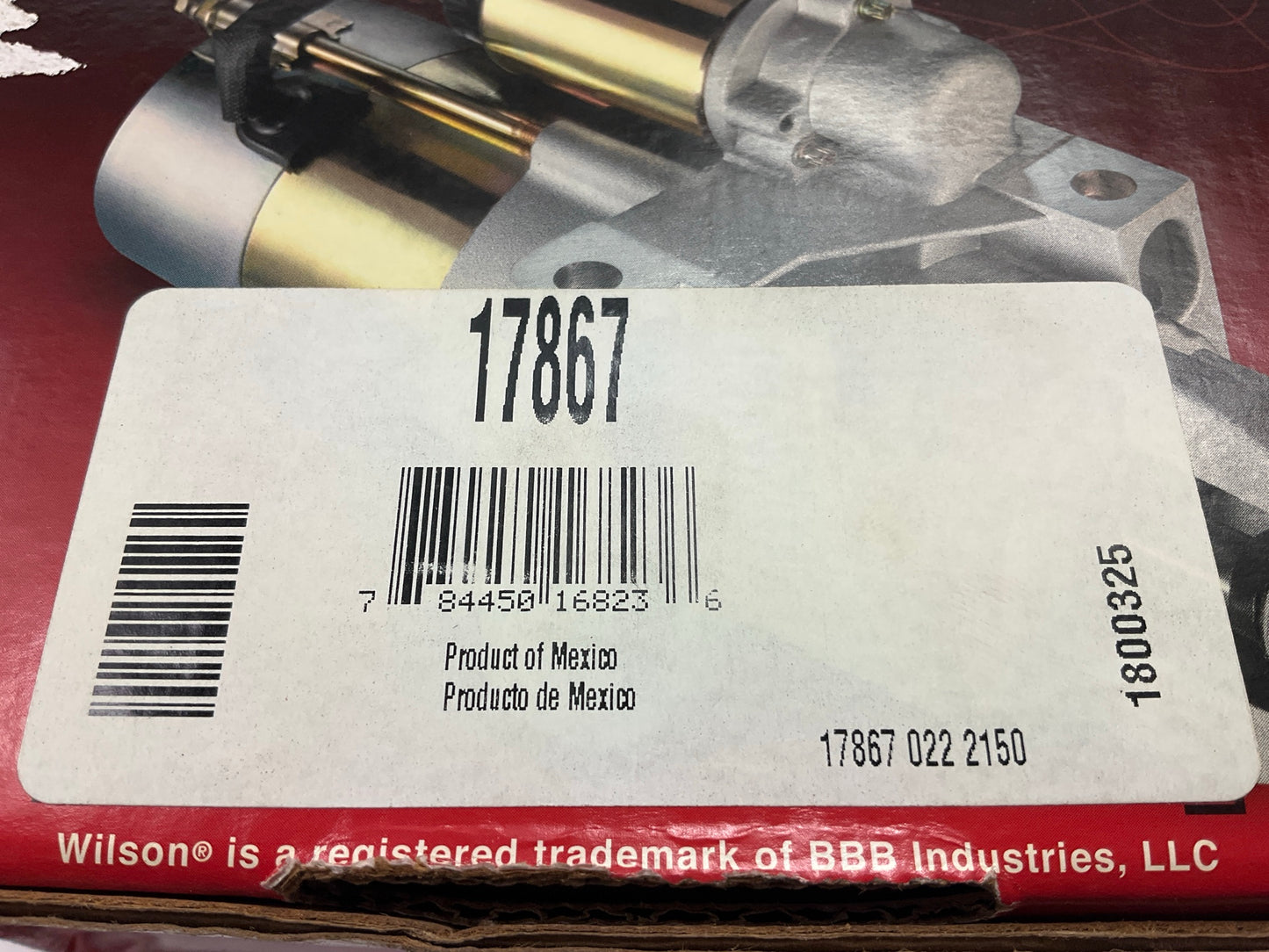 REMAN. Wilson 17867 Starter