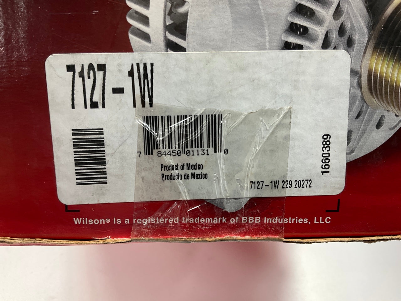 REMAN. Wilson 7127-1W Alternator (Delco Remy) 1-wire GM
