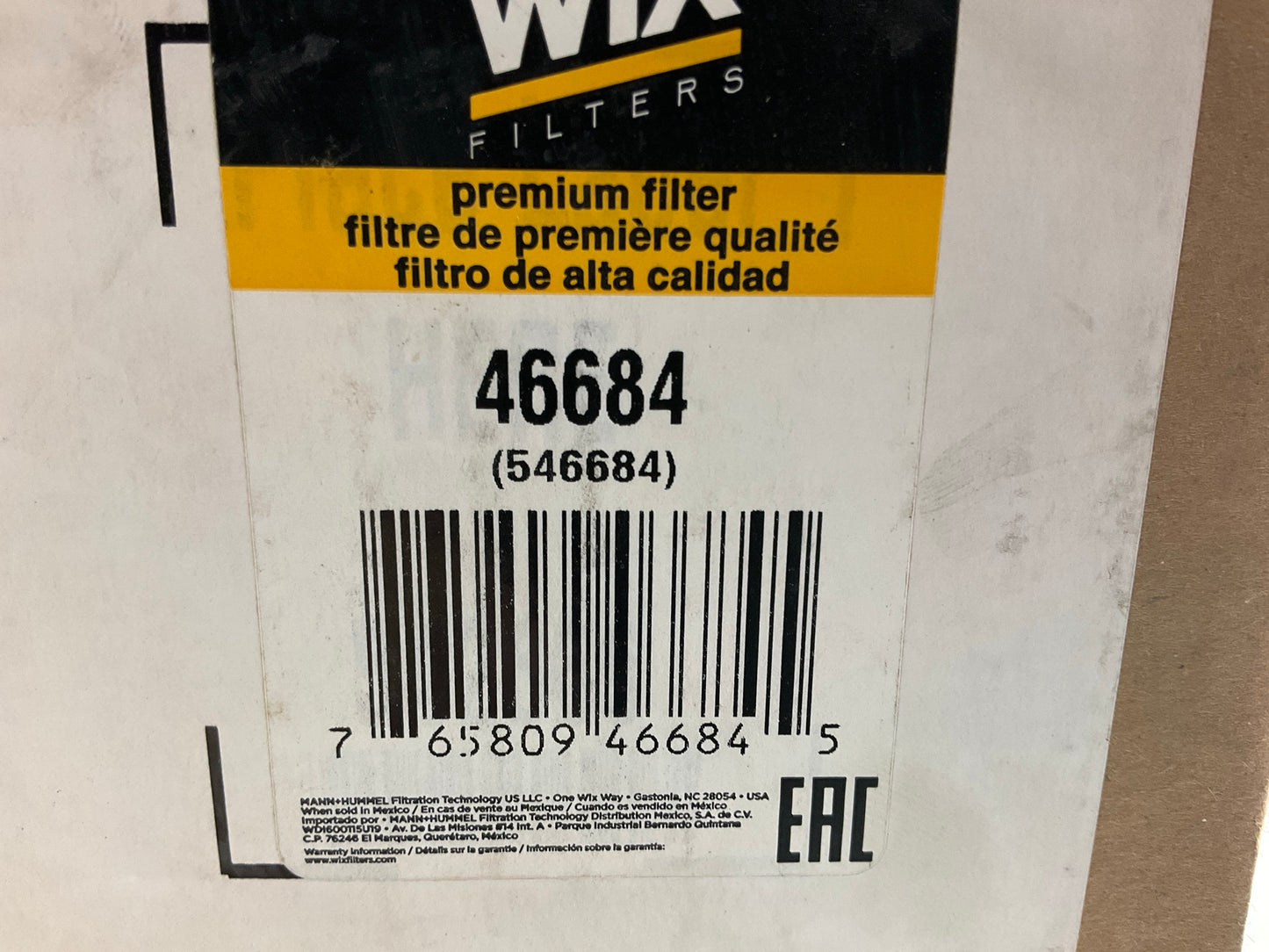 WIX 46684 Air Filter - Replaces PA3609, P607363, CA7250, LAF4298