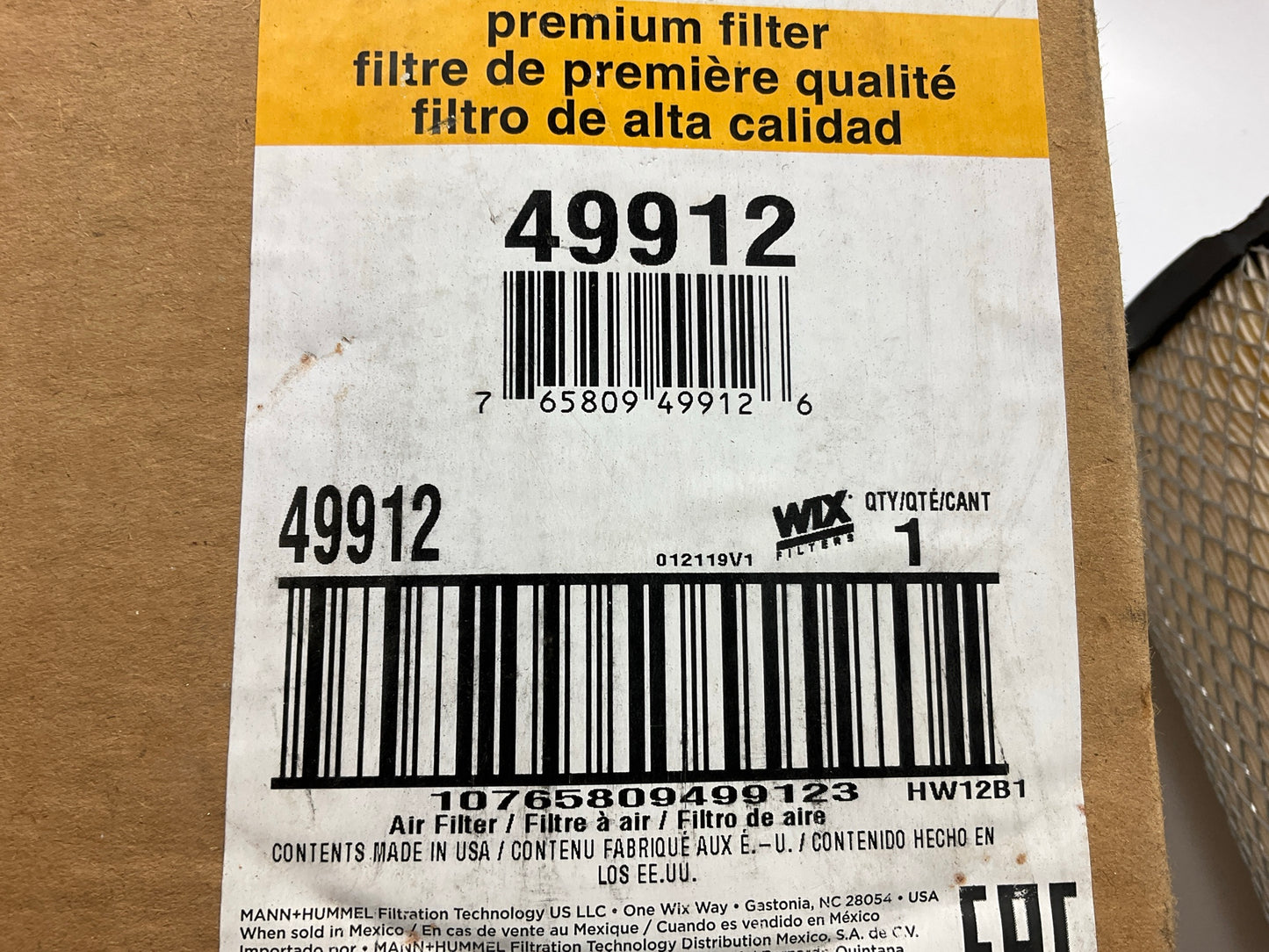 WIX 49912 Cabin Air Filter - Replaces 149-1912, RS5305, P195930