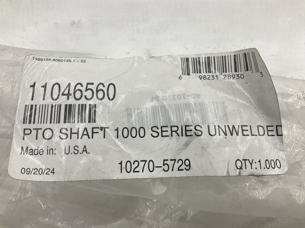 World American 10270-5729 1000 Series Drive Shaft - Unwelded PTO Driveshaft