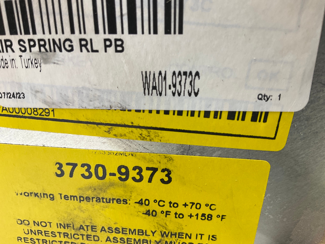 World American WA01-9373C Air Spring Bag Replaces W01-358-9373, 1R12403