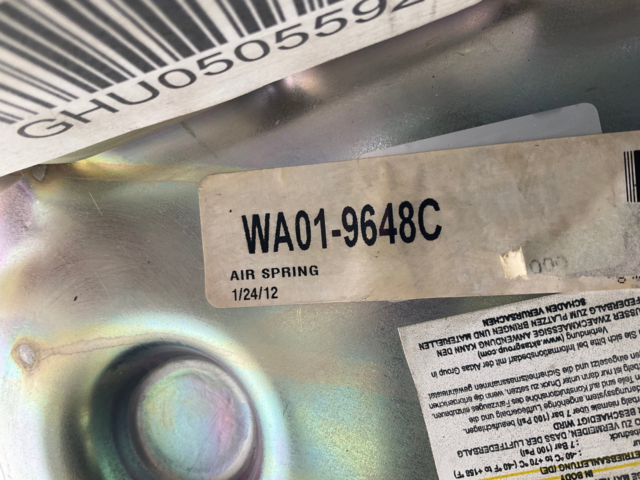 World American WA01-9648C Air Spring Bag Replaces W01-358-9648, 1R12-398