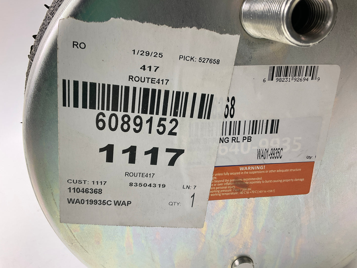World American WA01-9935C Air Spring Bag - W01-358-9935, 1R12-532