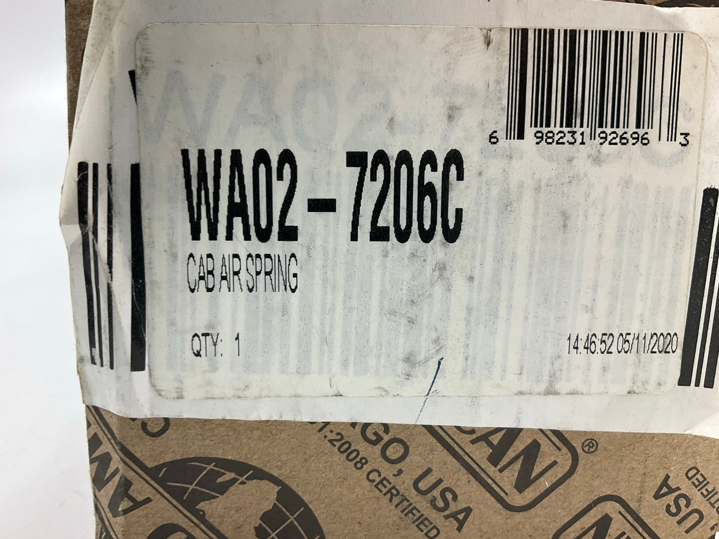 World American WA02-7206C Cab Air Spring Bag For Freightliner # 1829919000