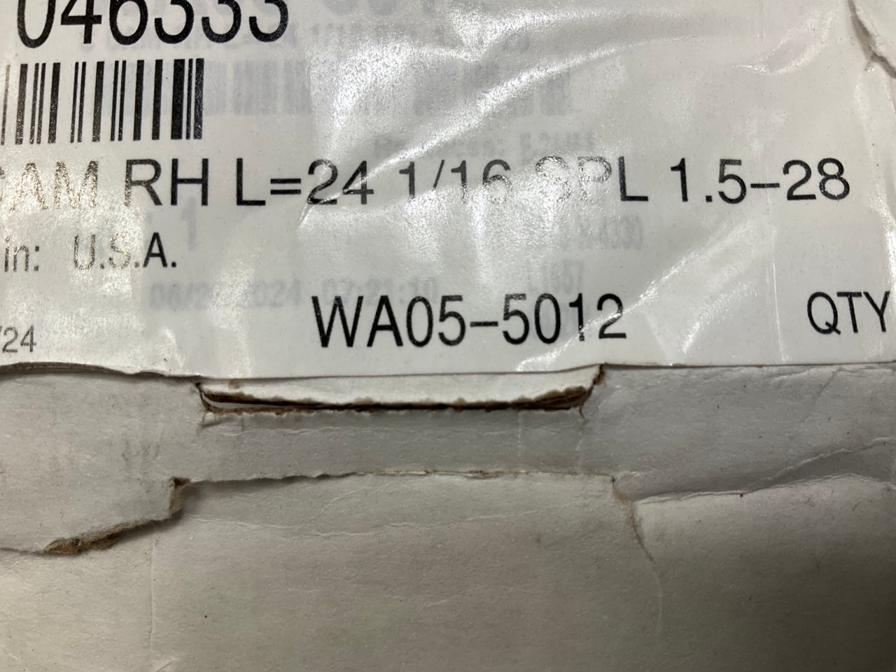 World American WA05-5012 Air Brake Camshaft Right Cam 24-1/16'' Length, 1.5-28