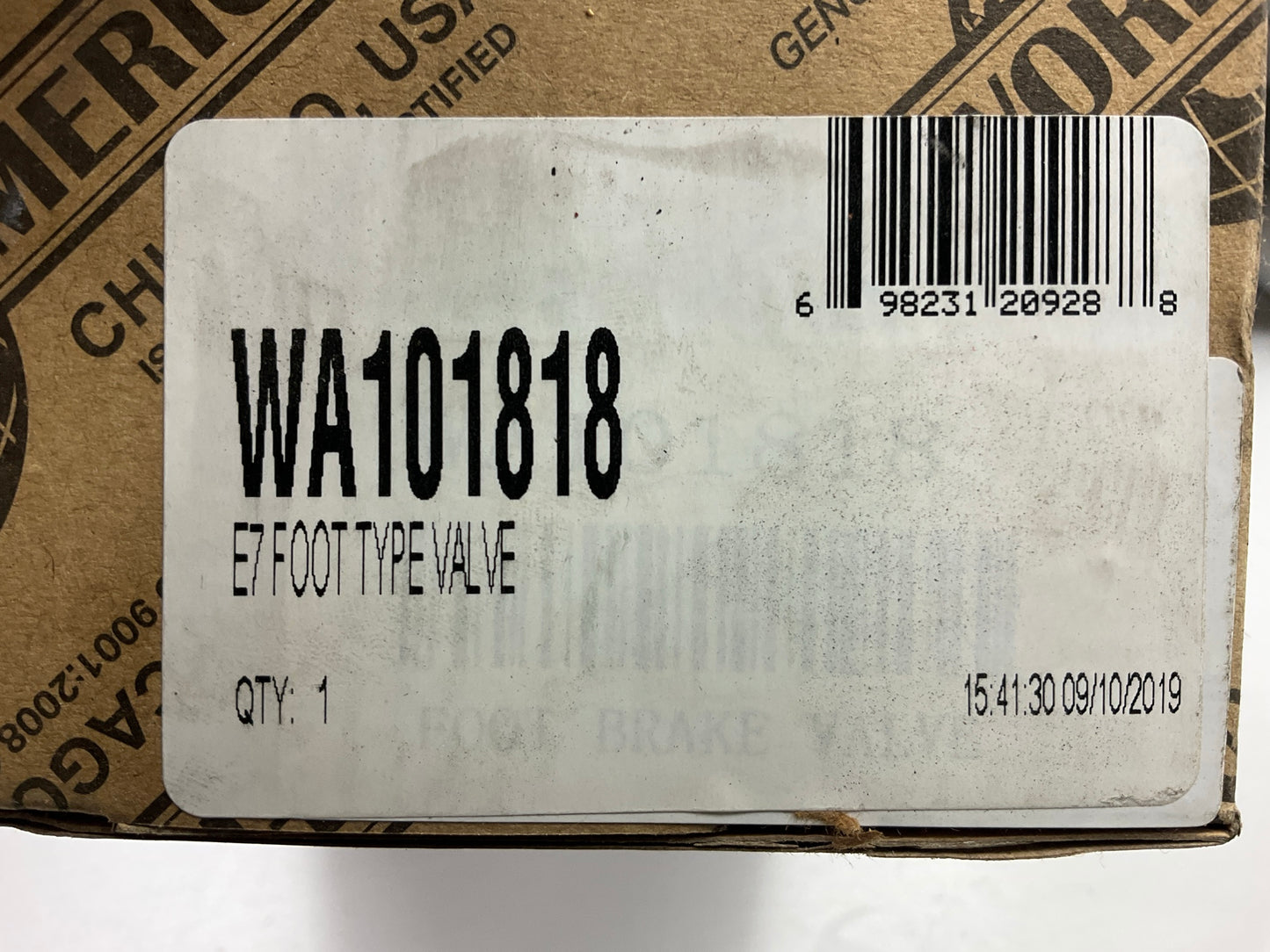 World American WA101818 Air Brake Foot Valve E7 Type