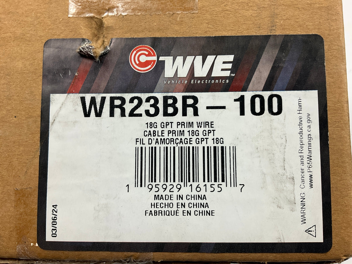 WVE WR23BR-100 - 8 Gauge Brown Primary Wire, 100 Feet