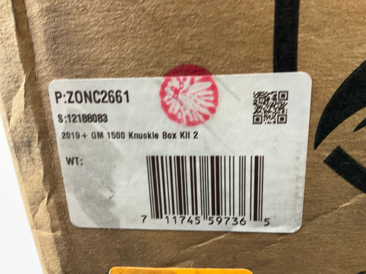 Zone Offroad ZONC2661 Front Right Knuckle 2019-2022 Sierra 1500 4WD W/ 4-6'' Lift