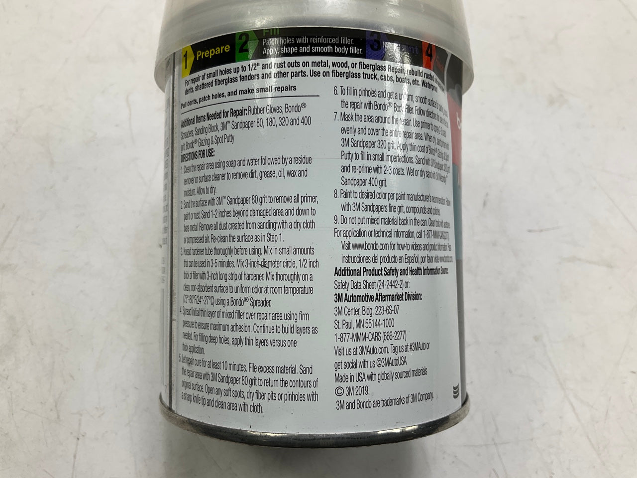 3M Bondo 00277 Glass Short Strand Reinforced Fiberglass Filler Stage 2 1.37 Lbs.