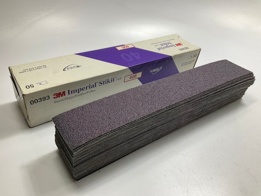 3M 00393 Imperial Stikit Sandpaper Sheets 40E Grit, 16-1/2'' X 2-3/4'', 50 Pack