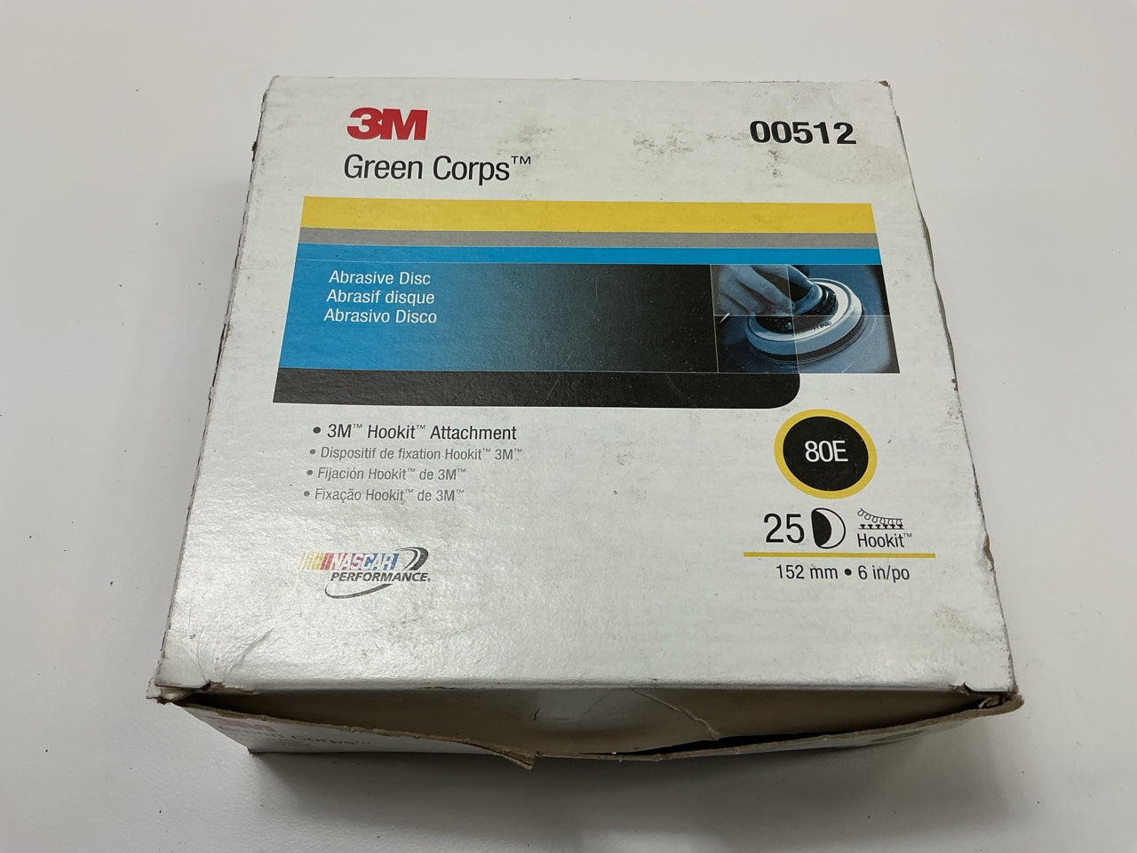 3M 00512 Green Corps Hookit Sanding Discs 6'' Dia, 80 Grit, 25 Disc / Box
