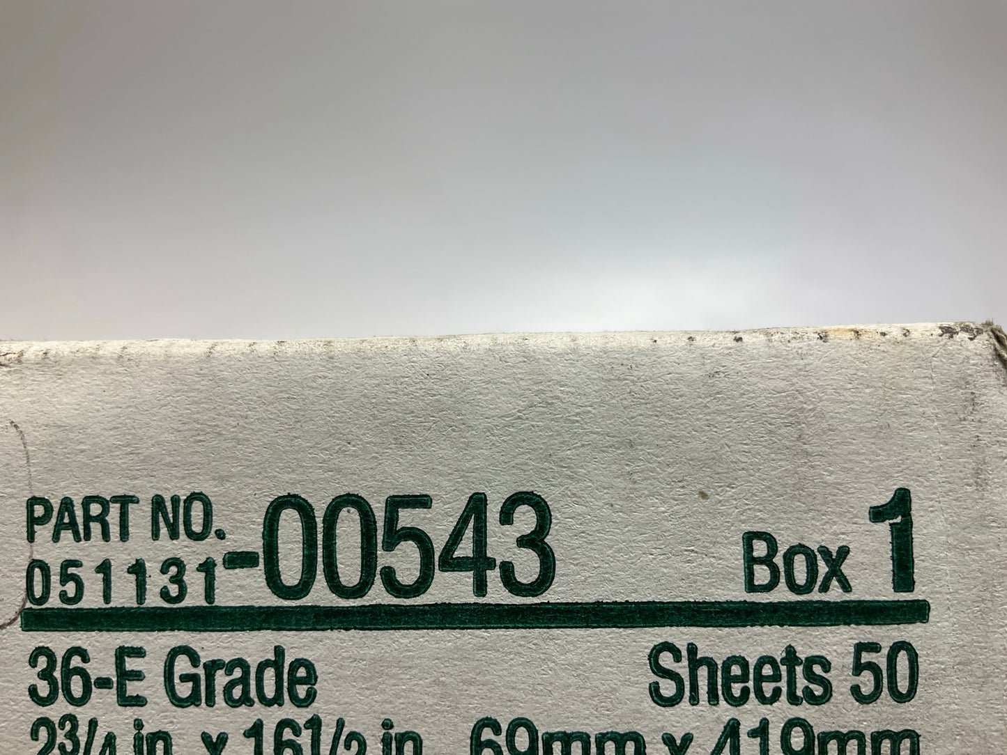 3M 00543 Green Corps Hookit Sandpaper Sheet 36 Grit, 2-3/4'' X 16-1/2'', 40 Sheets