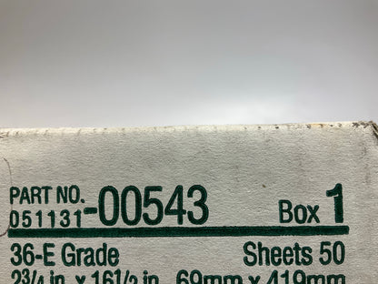3M 00543 Green Corps Hookit Sandpaper Sheet 36 Grit, 2-3/4'' X 16-1/2'', 40 Sheets