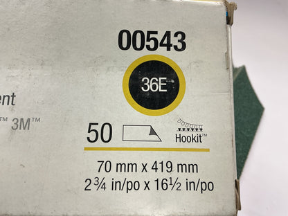 3M 00543 Green Corps Hookit Sandpapert Sheets 36 Grit, 2-3/4'' X 16-1/2'', 50 Pack