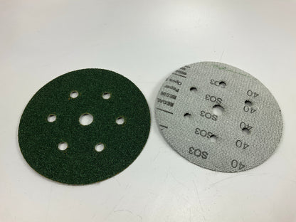 3M 00615 Green Corps Hookit 6'' Sanding Discs, Dust Free, 40E Grit, 25 Discs