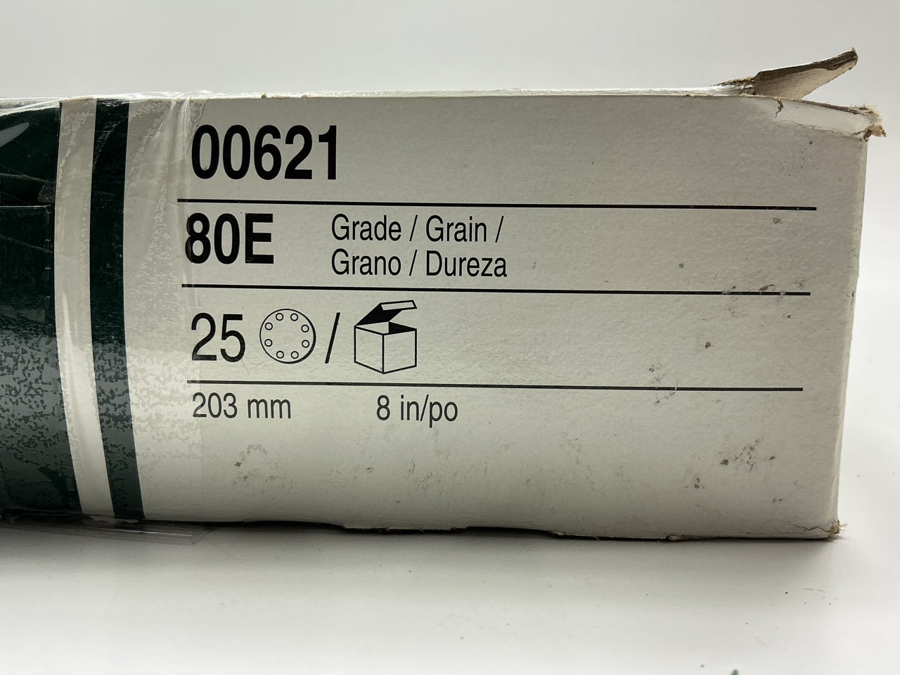 3M 00621 Green Corps Hookit Sanding Disc Dust Free, 8'', 80 Grit, 25 Discs / Box