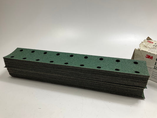 3M 00642 Green Corps Hookit 2-3/4'' X 16'' 40E Grit Regalite Dust-Free Sheet, 50pc