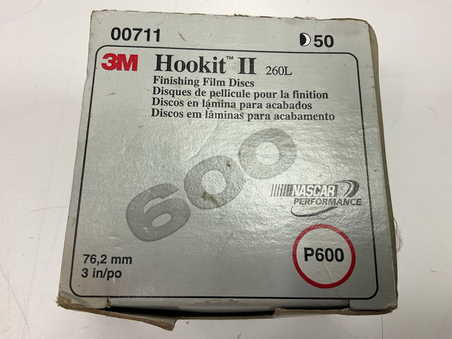 3M 00711 Hookit Ii 260l Finishing Film Sanding Discs 3'' P600 Grit, Pack Of 50