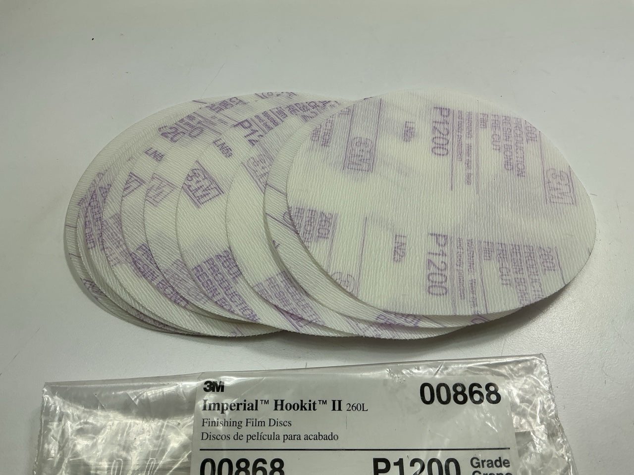 3M 00868 Imperial Hookit II Sanding Discs, P1200 1200 Grit, 6'' Diameter, 10 Disc