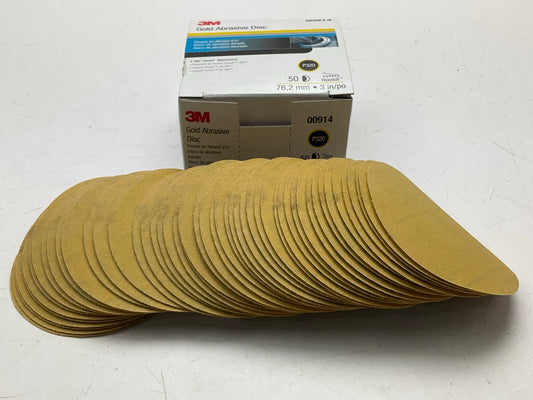 3M 00914 Hookit Gold Sanding Film Disc 3 Inch, P320 Grit - (50 Discs/Box)