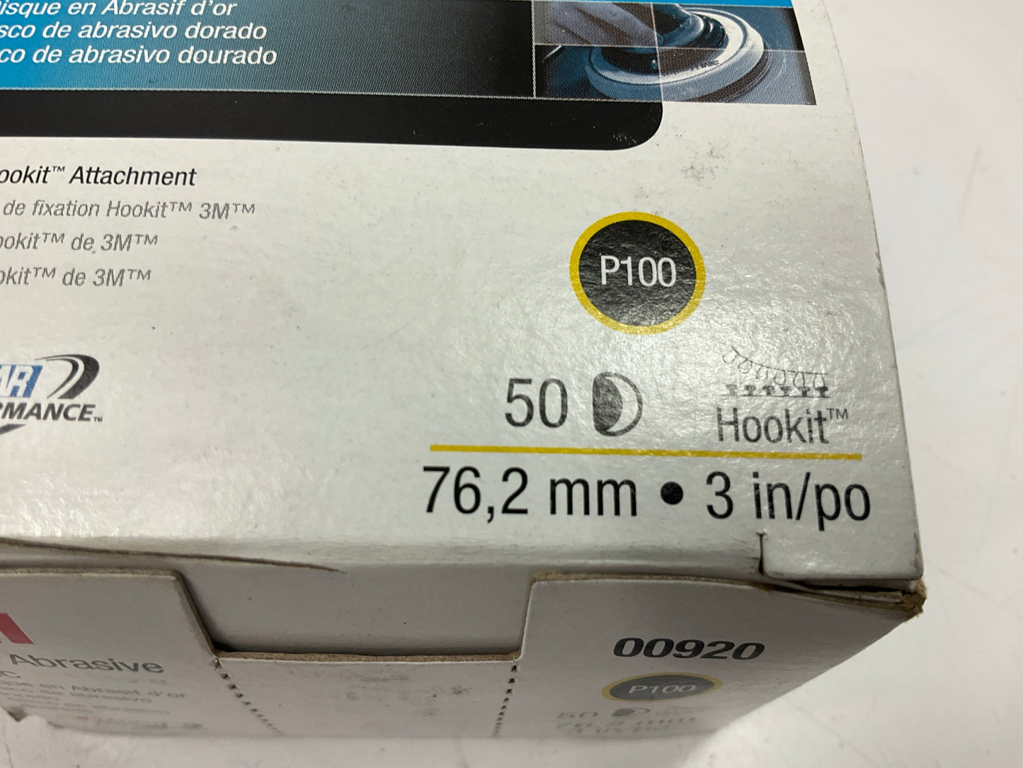 3M 00920 Hookit Gold Sanding Disc 236U, 3'' Diameter, P100 Grade, 50 Discs