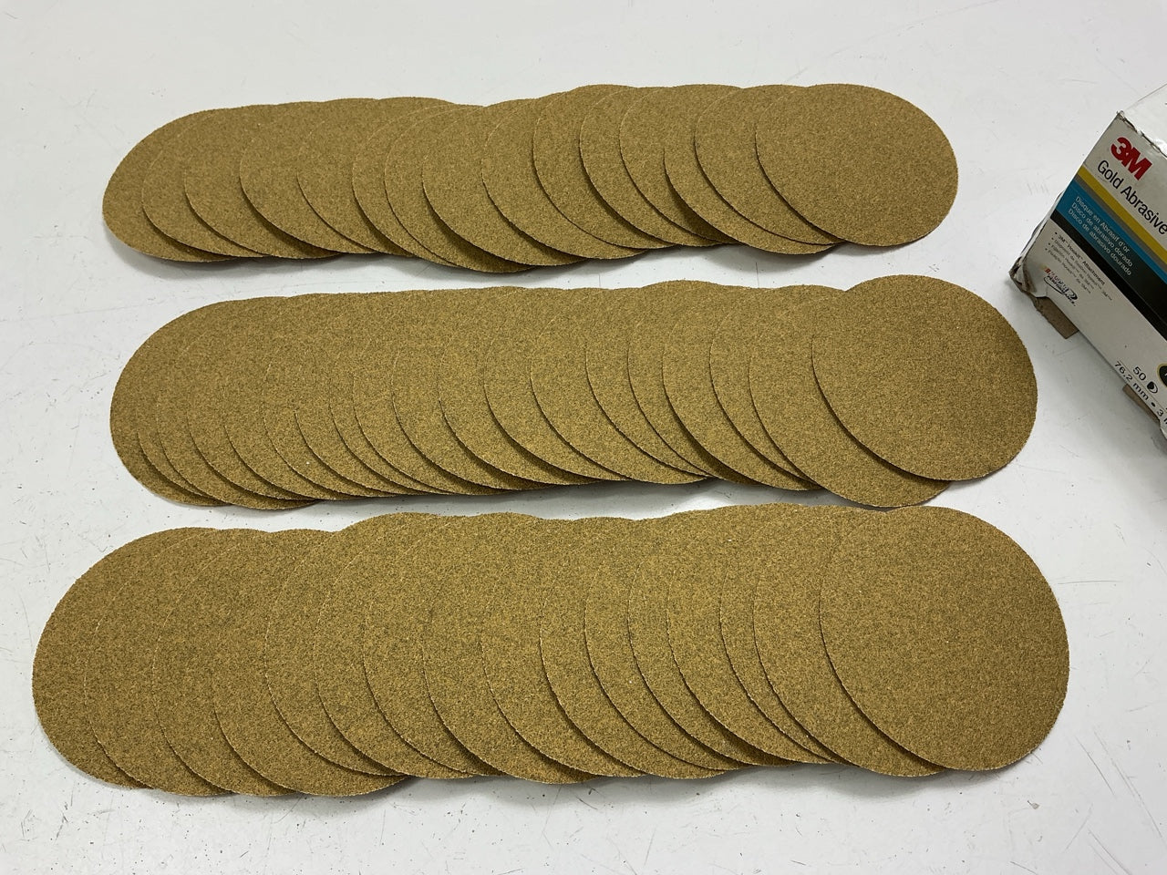 3M 00921 80 Grit, 3 Inch, Hookit Gold Film Sanding Discs, Pack Of 50