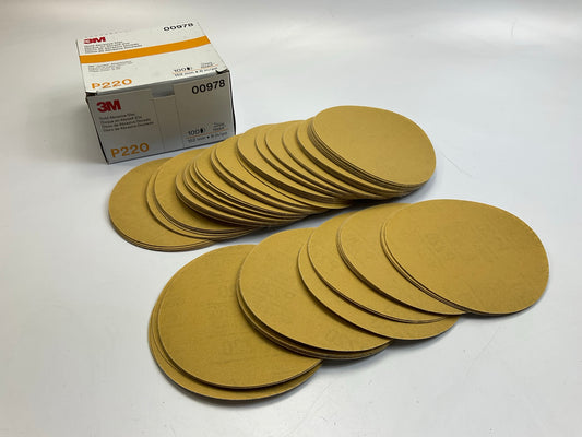 3M 00978 Hookit Gold Sanding Disc 216U 6'' P220A 220 Grit (100 Discs / Box)