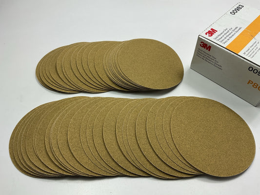 3M 00983 Hookit Gold Sanding Disc 236U 6'' P80C 80 Grit (75 Discs / Box)