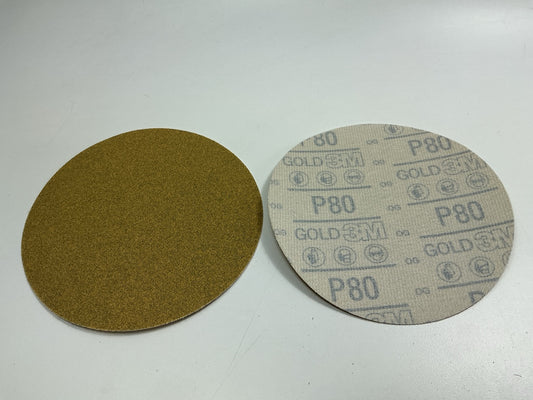 3M 00983 Hookit Gold Sanding Disc 236U 6'' P80C 80 Grit (75 Discs / Box)
