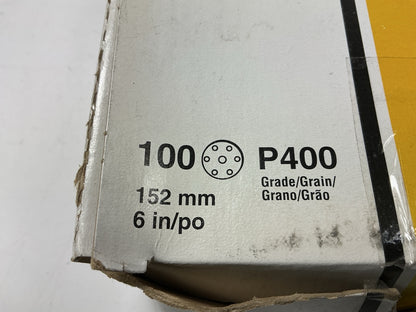 3M 01073 Hook And Loop Gold 6'' 400 Grit Dust Free Abrasive Sanding Disc 100 Pack