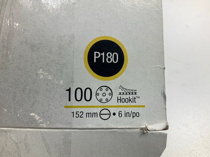 3M 01079 Dust Free Sanding Discs 6'', P180 180 Grit, Hookit, 100 Discs / Box