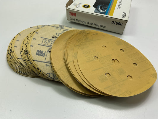 3M 01090 Hookit Gold 6'' P800A 800 Grit Dust-Free Paper Sanding Disc, 50 / Pack
