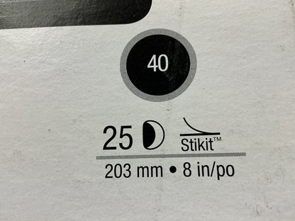 3M 01101 Red Abrasive 8'' P40 40 Grit Stikit Auto Body Sanding Discs (25 / Box)