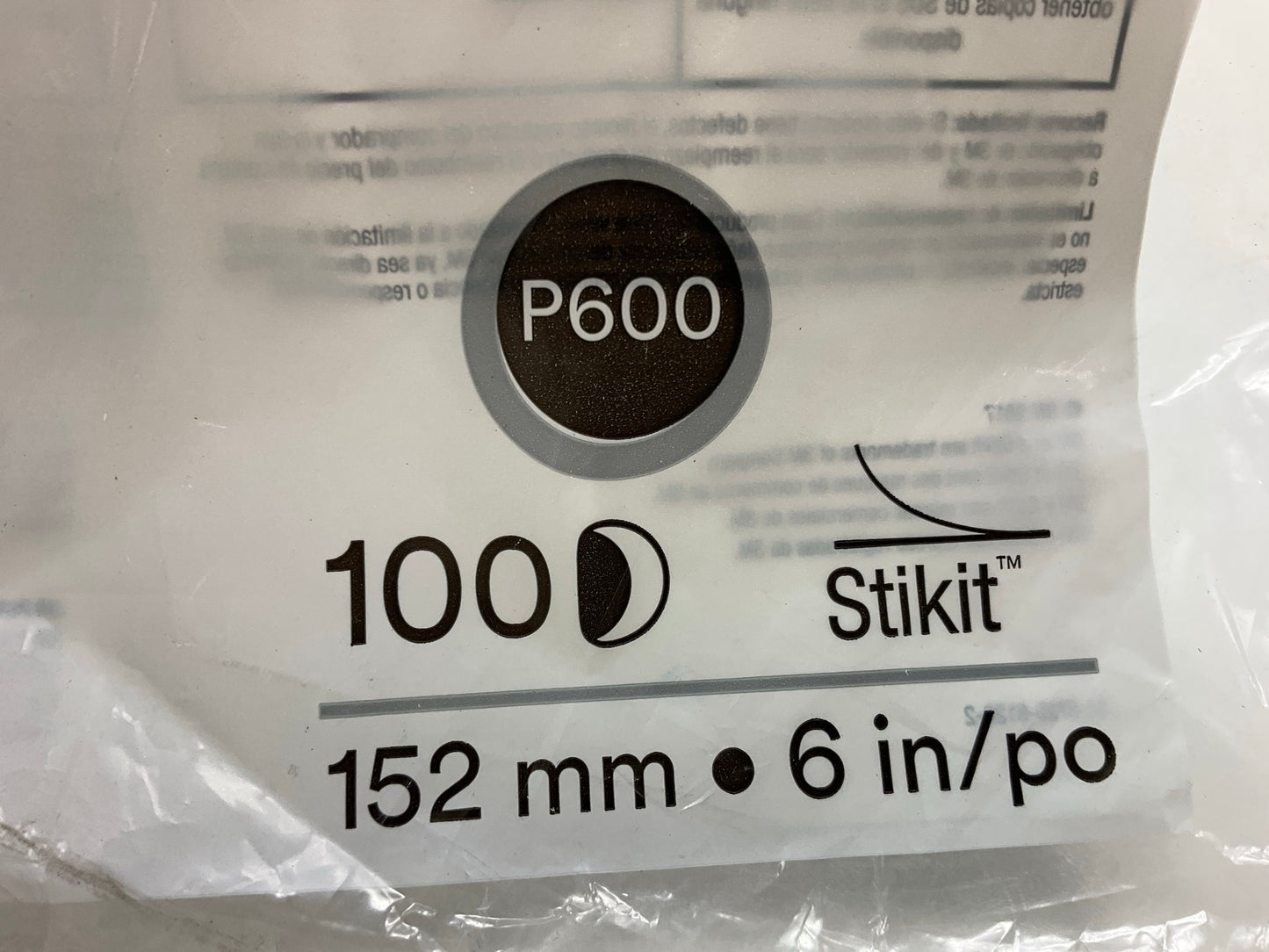3M 01106 Red Abrasive Stikit Sanding Disc 6 Inch P600 Grit (100 Discs/Roll)