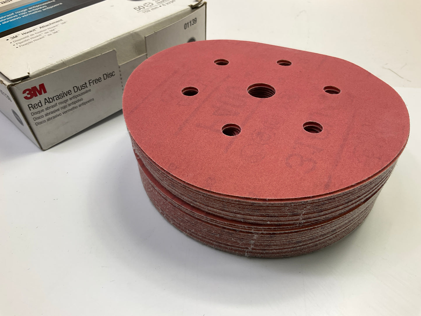 3M 01139 Red Abrasive Dust Free 6'', 400 Grit Hookit Sanding Disc (50 Discs)