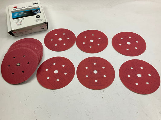 3M 01142 Red Abrasive Hookit Sanding Disc Dust Free 6'' P220 Grit, 50 Discs