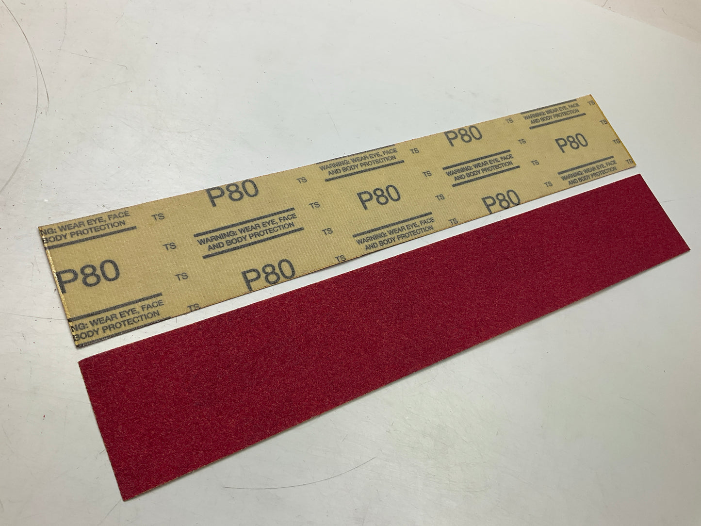 3M 01181 Hookit Red Abrasive Sheet, 80 Grit, 2-3/4'' X 16-1/2'', 25 Sheets
