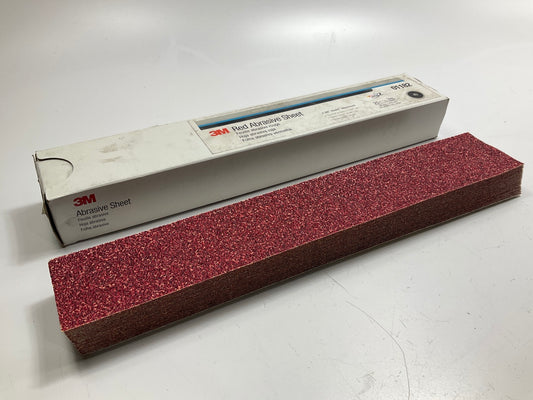 3M 01182 Red Abrasive Hookit 40 Grit 2.75'' X 16.5'' Sanding File Sheet - 25 Pack