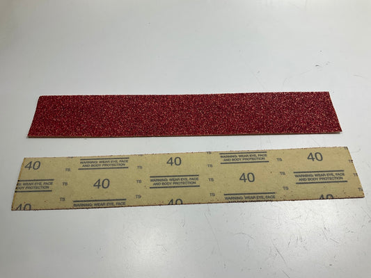3M 01182 Red Abrasive Hookit 40 Grit 2.75'' X 16.5'' Sanding File Sheet - 25 Pack