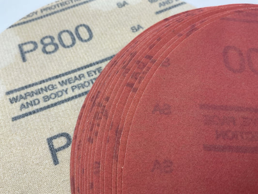 3M 01187 Red Abrasive Hookit Sanding Disc 316U 6'' P800 800 Grit (50 Discs / Box)