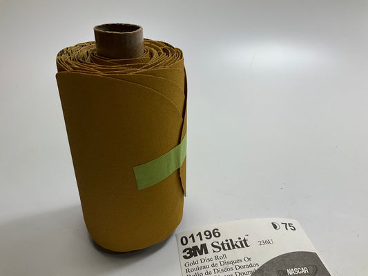 3M 01196 Stikit Gold Sanding Disc Roll, 5 In, P120 Grade, 75 Discs Per Roll