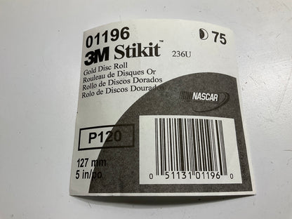 3M 01196 Stikit Gold Sanding Disc Roll, 5 In, P120 Grade, 75 Discs Per Roll