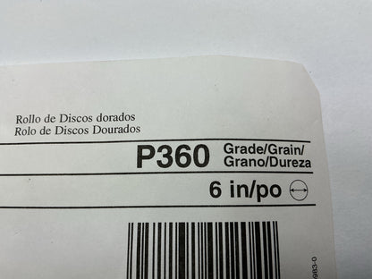 3M 01204 6'' Inch Diameter P360 360 Grit Abrasive Sanding Disc Roll, 75 Discs