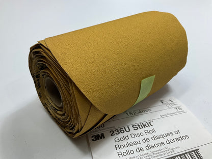 3M 01212 Stikit Gold Sanding Disc Roll, 6 In, P100 Grit, 75 Discs Per Roll