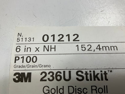 3M 01212 Stikit Gold Sanding Disc Roll, 6 In, P100 Grit, 75 Discs Per Roll