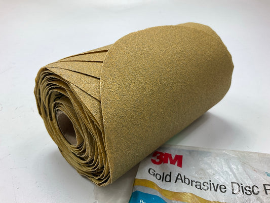 3M 01213 Stikit Gold Sandpaper Abrasive Disc Roll, 6'', P80A Grit, 75 Discs