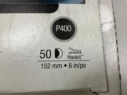 50 Discs - 3M 01218 Hookit Red 6'' P400 Grit Abrasive Sanding Discs