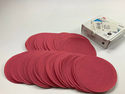 Pack Of 49 - 3M 01222 Red Abrasive Hookit Sanding Discs - 6'', P180 Grit